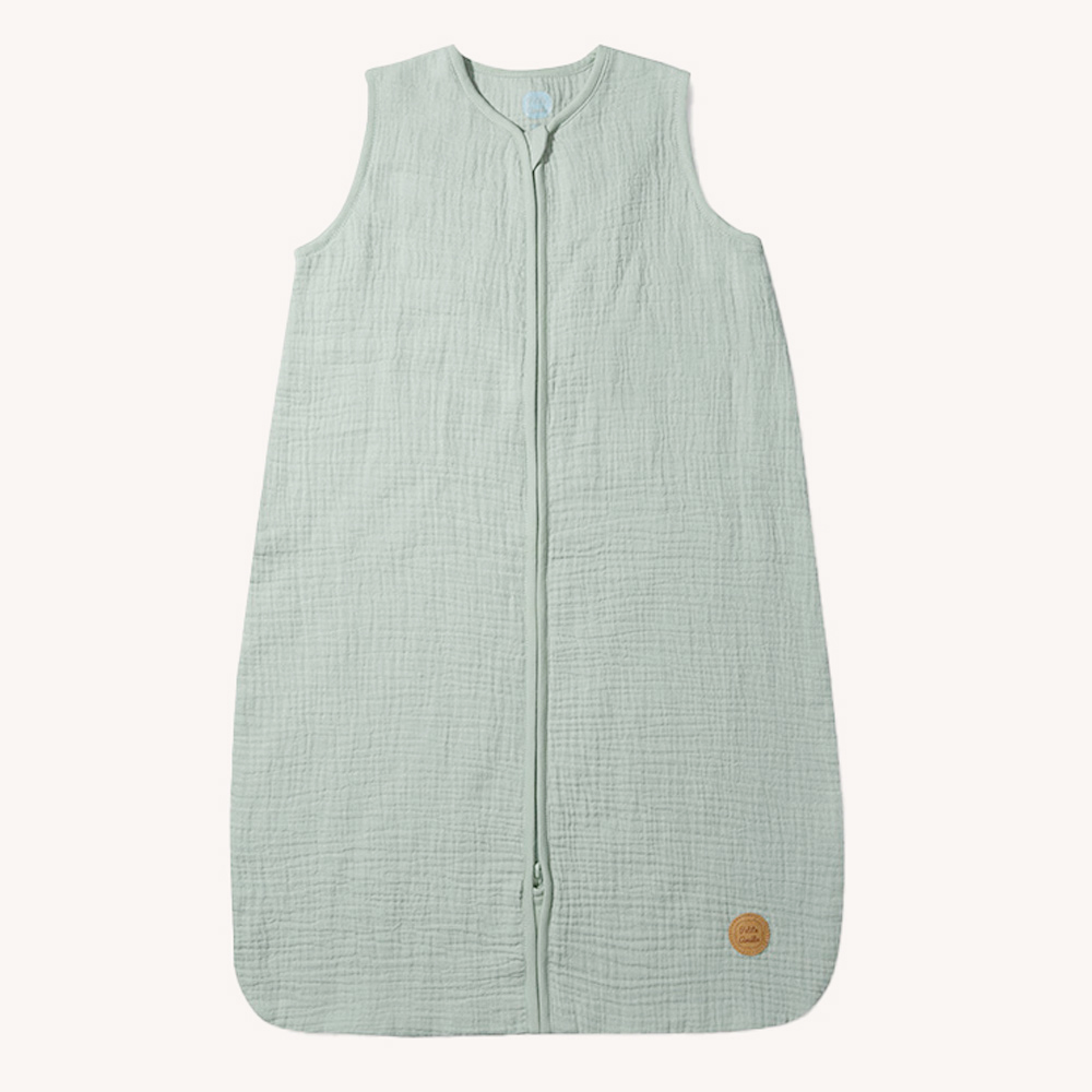 SLEEVELESS BABY MUSLIN SLEEPING BAG | GREEN | 90 CM | 6-18 MONTHS