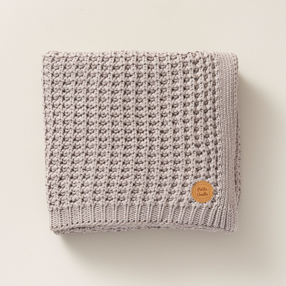 Children's Blanket Crocheted Cotton | 100x150 cm | Steel grey