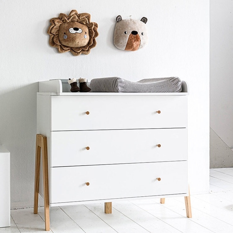 Chest of drawers | White and natural wood «Brise» 
