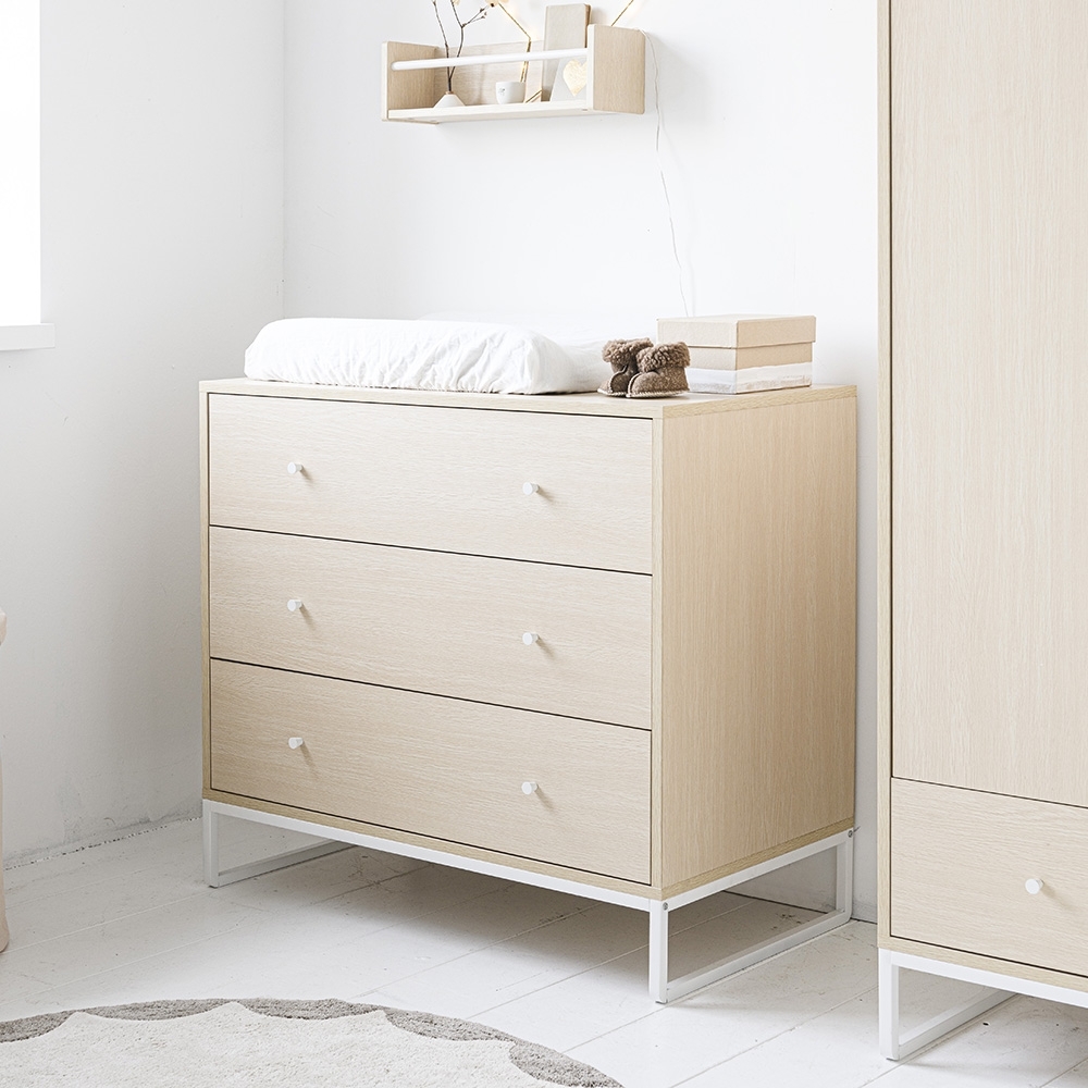 Changing table with drawers «Retro» | Natural Wood