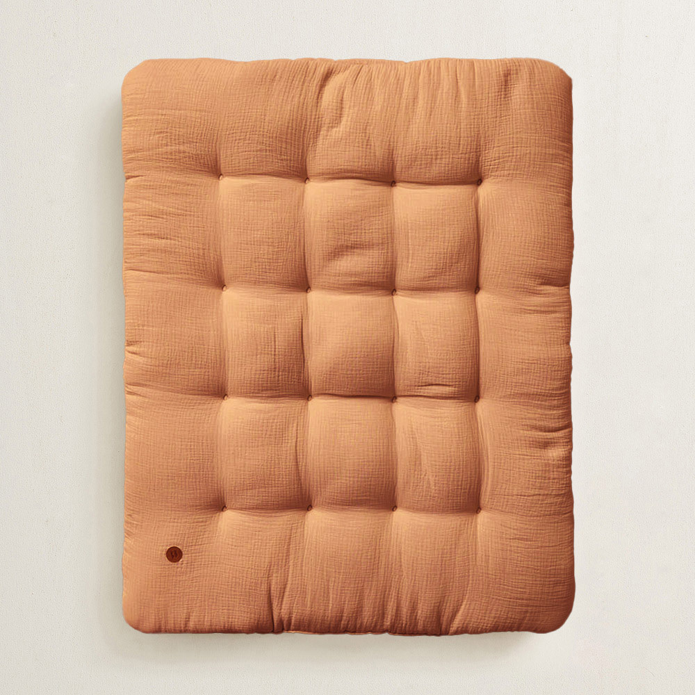 BABY PLAY MAT 110X85CM | TAN| ORGANIC MUSLIN COTTON | BISCUIT