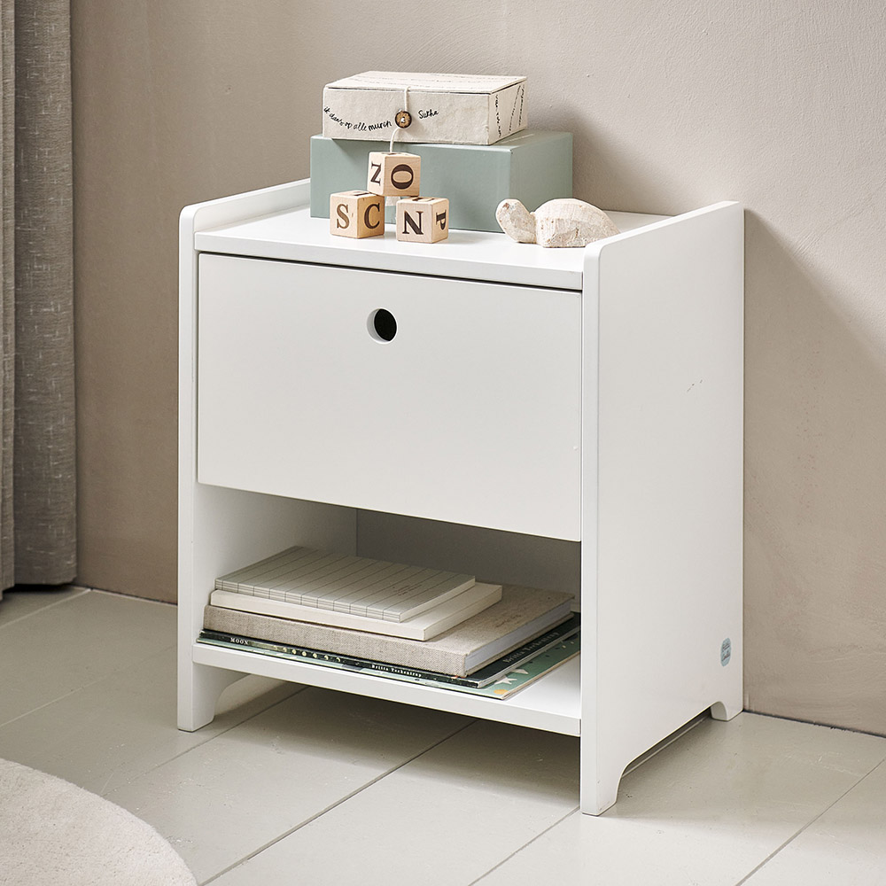 Children's bedside table with storage space «PLUME» | White