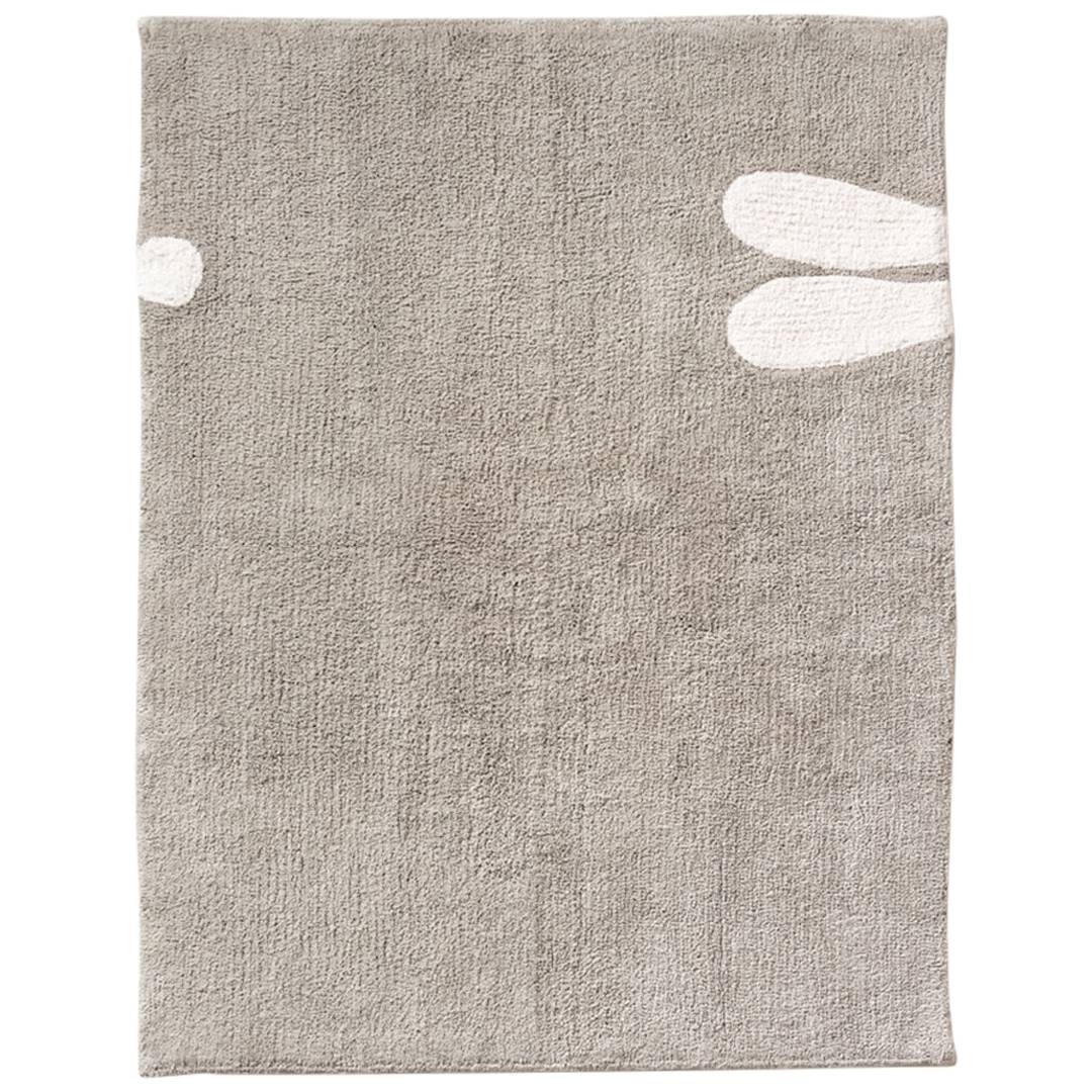 Children's washable bedroom rug | Bunny Rabbit «Lapin» | Grey