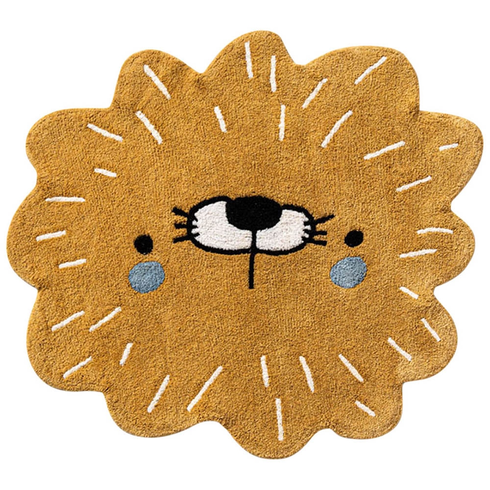 Machine washable animal rug for kids room | A lion named Leo 