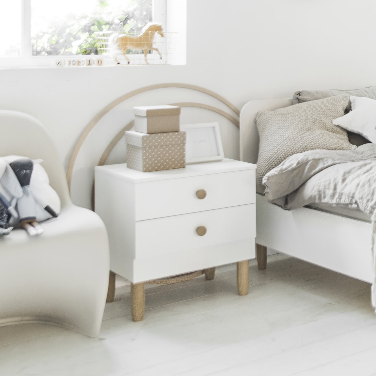 White childrens bedside discount table