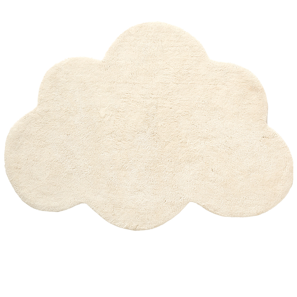 WASHABLE CLOUD SHAPED RUG 80 x 110 CM | OFF-WHITE
