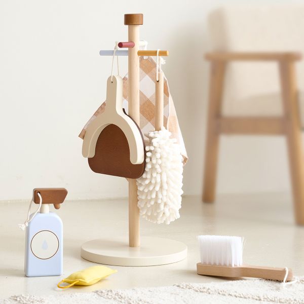 Childrens wooden cleaning set «Noyer» | Incl. 7-pieces Accessory-Set