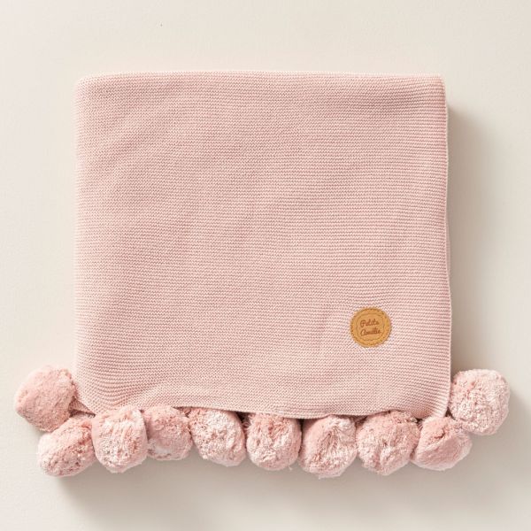 100x150cm pink pom pom baby blanket petite amelie
