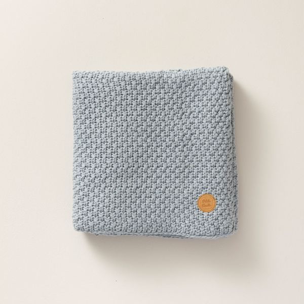 100x80cm baby blanket knitted in grey petite amelie