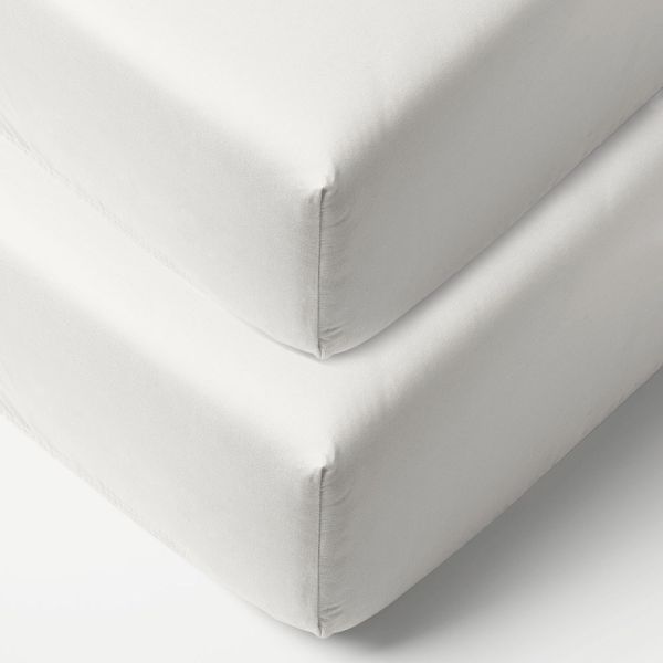 2 pack cot sheets white 90x45 from Petite Amélie