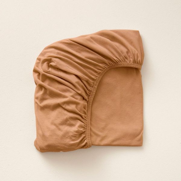 Baby bedding tan jersey 75x95 organic cotton from Petite Amélie
