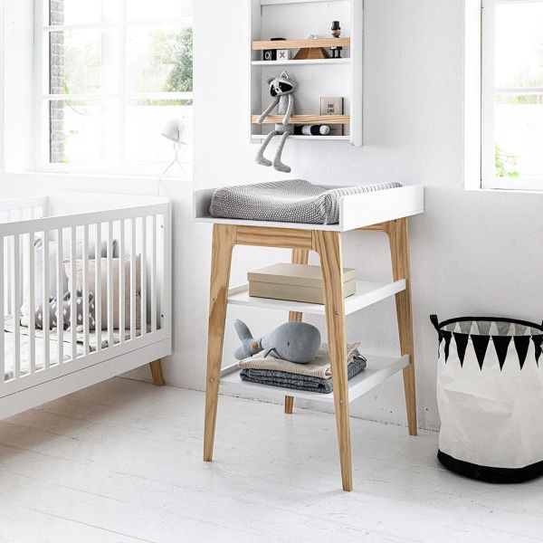 Baby changing table from wood in white and natural from Petite Amélie