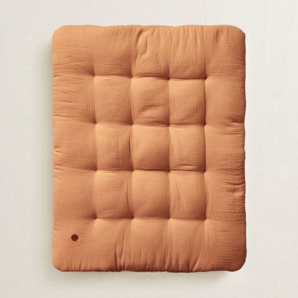 Baby play mat 110x85 cm muslin cotton in tan from Petite Amélie