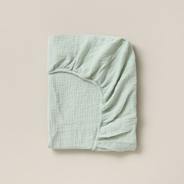 Baby sheets 45x80 cm from muslin cotton in green from Petite Amélie 