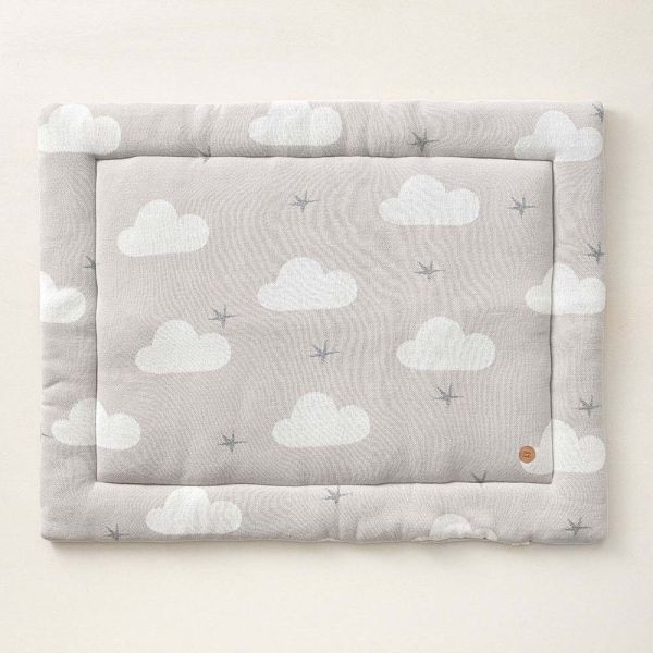 baby play mat in grey with white cloud detail petite amelie