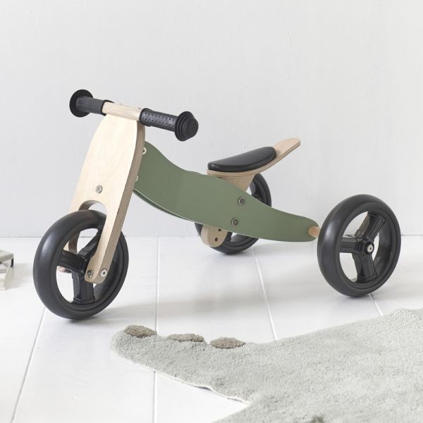 balance bike for 2 year old toddler wood green Petite Amélie