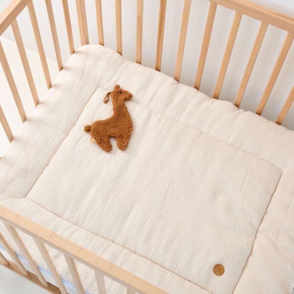 Playpen mat 75 x 95 cm | Organic muslin cotton | Beige
