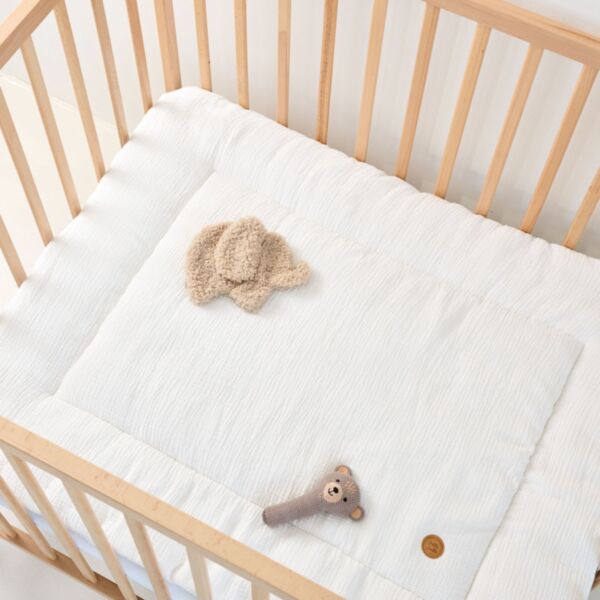Playpen mat 75 x 95 cm | Organic muslin cotton | White