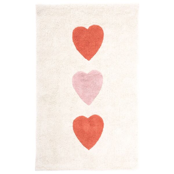 Washable children's rug | Rectangular 80 x 120 cm | Hearts