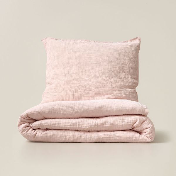 Toddler duvet cover 120x150 cm from muslin cotton in pink from Petite Amélie