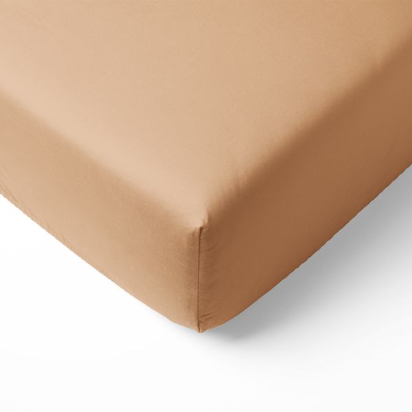 Cot bed fitted sheets 70x140 tan organic cotton from Petite Amélie
