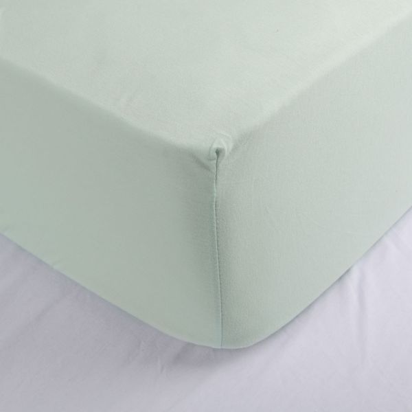 Cot fitted sheet 140 x 70 organic cotton frosted mint petite amelie