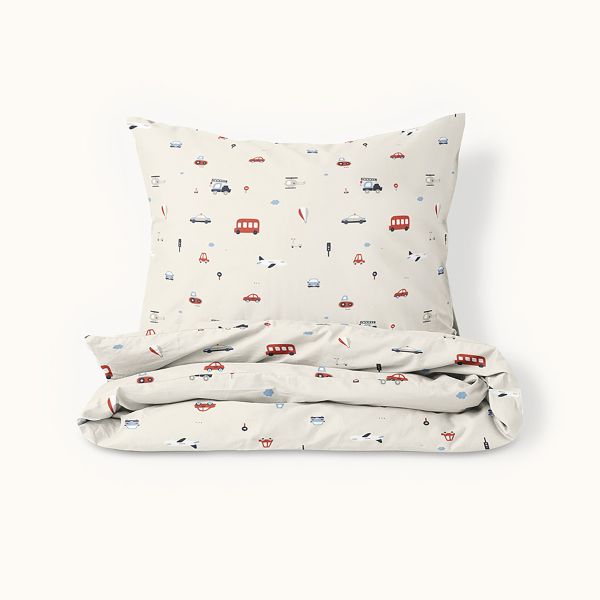 Flannel duvet cover set «Vehicles» | 120 x 150 cm