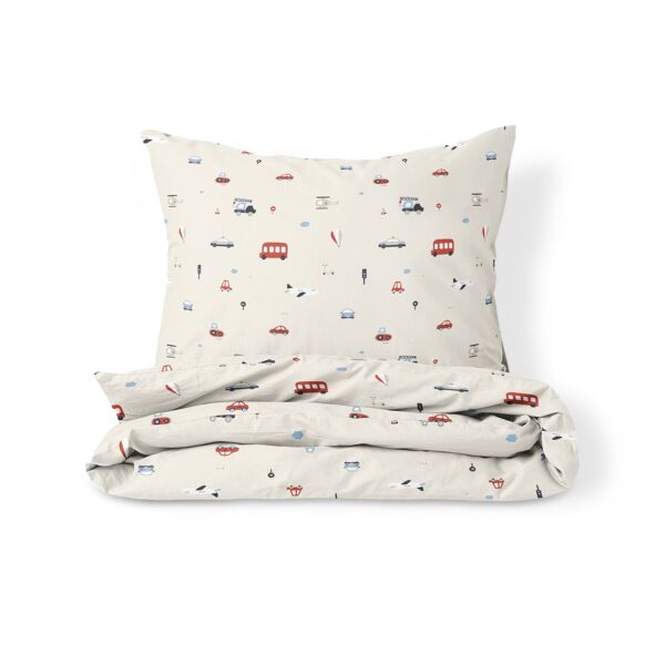 Flannel duvet cover set «Vehicles» | 120 x 150 cm