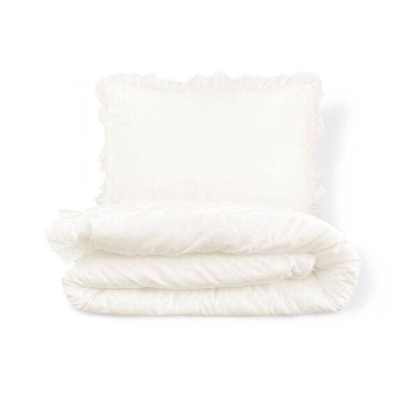 Duvet cover set with ruffles «Colette» | 120 x 150 cm | White