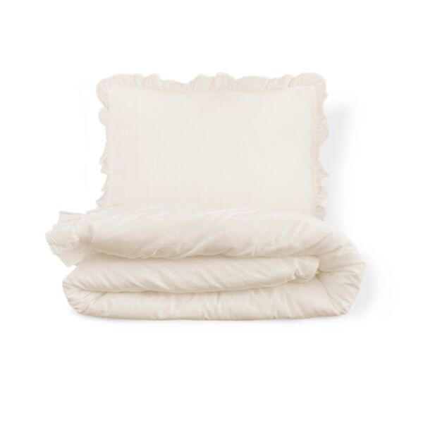 Duvet cover set with ruffles «Colette» | 140 x 200 cm | Beige