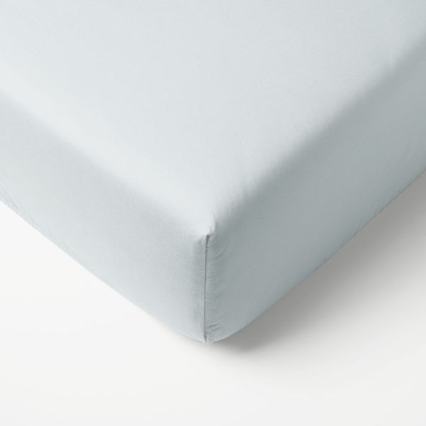 Fitted cot sheets 60x120 blue organic cotton from Petite Amélie