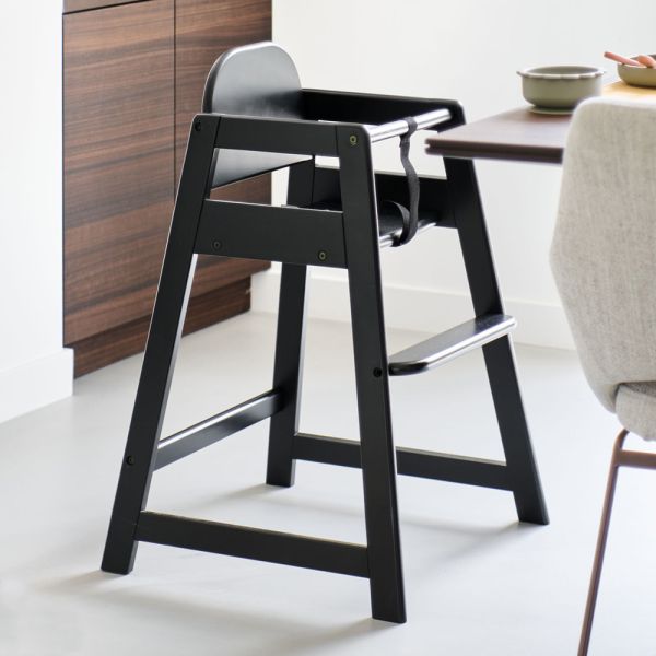 High chair for baby in black baby wooden highchair from Petite Amélie