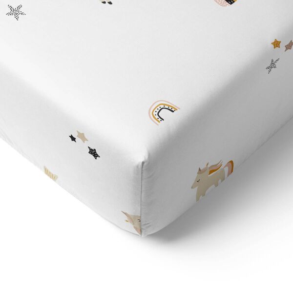 JUNIOR BED FITTED SHEET 80x160 CM «LARA» | WHITE