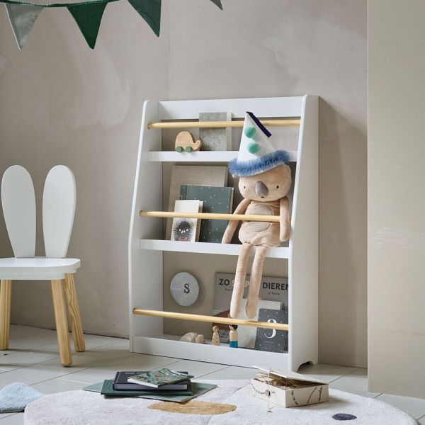 Montessori bookcase with three shelves | White