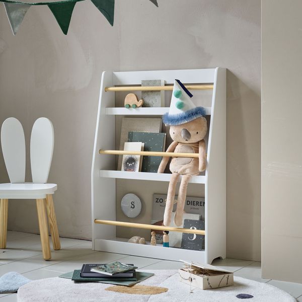 Kids book shelf made from MDF and wood in white from Petite Amélie