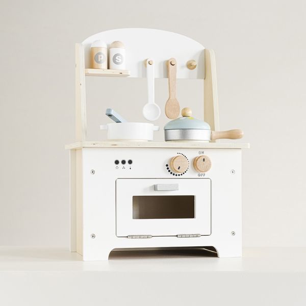 mini wooden toy play kitchen with accessories from Petite Amélie