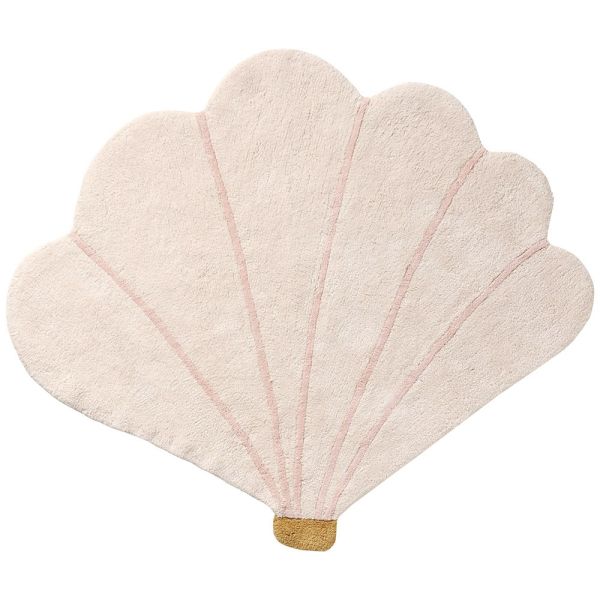 nursery rug washable seashell 95x110cm pink Petite Amélie