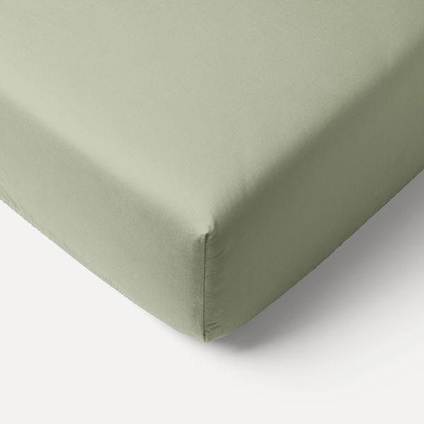 BIOLOGISCH KATOENEN JERSEY HOESLAKEN 70/80 X 140 CM | OLIJFGROEN
