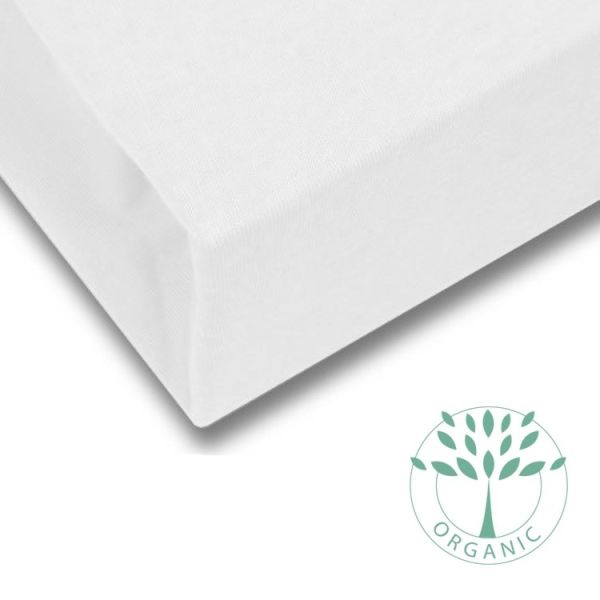 Organic Cotton Fitted Cot Mattress Sheet in Off-White