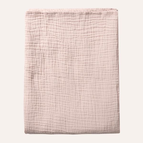 MUSLIN FLAT SHEET / SWADDLE BLANKET | 75 X 100 CM | SOFT PINK
