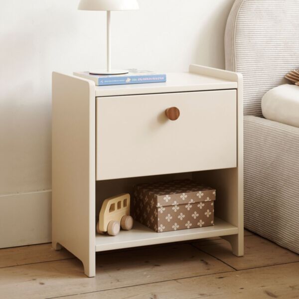 Wooden bedside table «Lune» | Beige