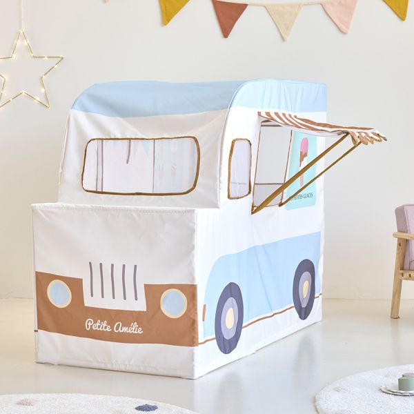 Play tent for kids in ice cream truck design with bright colours from Petite Amélie 