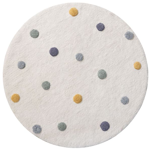 Round nursery rug off white with dots cotton from Petite Amélie