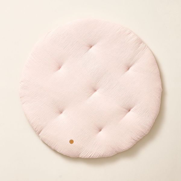 Round play mat muslin cotton in pink from Petite Amélie