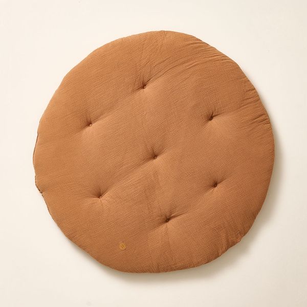 ROUND PLAY MAT | MUSLIN COTTON | TAN