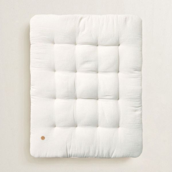 Baby Play Mat 110x85cm | White | Organic Muslin Cotton | Biscuit