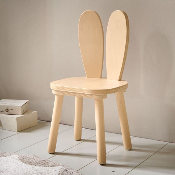 Toddler chair in the shape of bunny ears wooden in natural from Petite Amélie