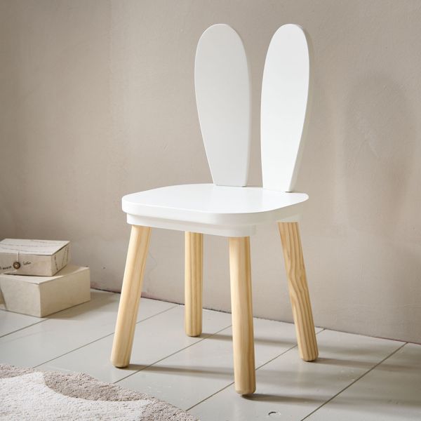 Toddler chair in the shape of bunny ears wooden in white from Petite Amélie