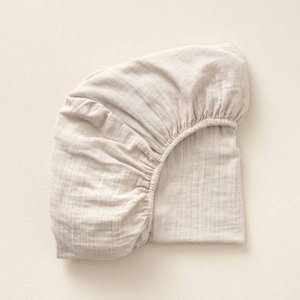 toddler fiitted sheet 70x140 organic cotton toddler bed soft grey from Petite Amélie
