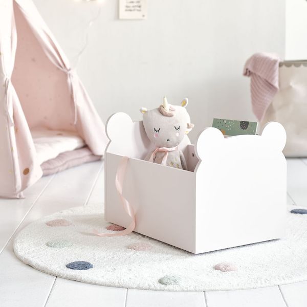 toy storage ted wood soft pink Petite Amélie